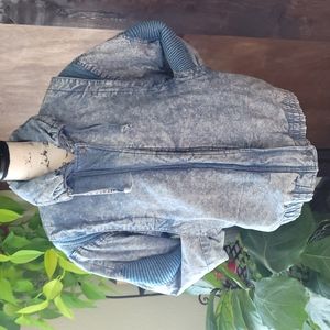 Christina vintage retro acid wash oversize denim jean jacket medium/large